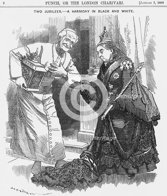 'Two Jubilees - a Harmony in Black and White', 1888. Creator: Unknown.