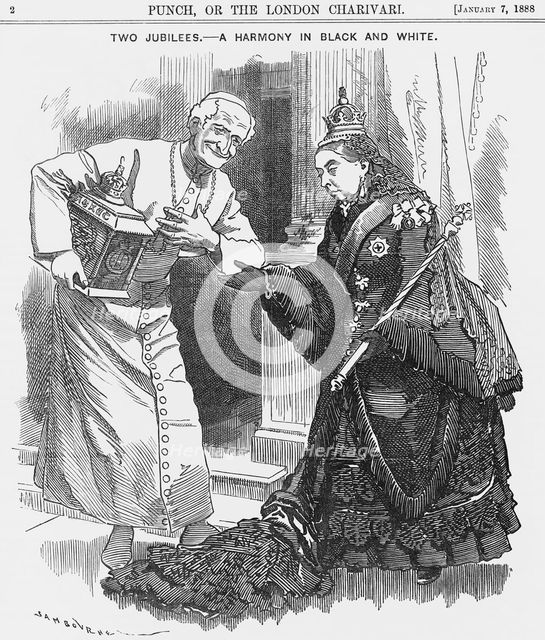 'Two Jubilees - a Harmony in Black and White', 1888. Creator: Unknown.