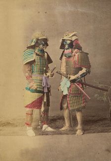 Two Japanese warriors in full dress costumes, 1868-1880. Creator: Felice Beato