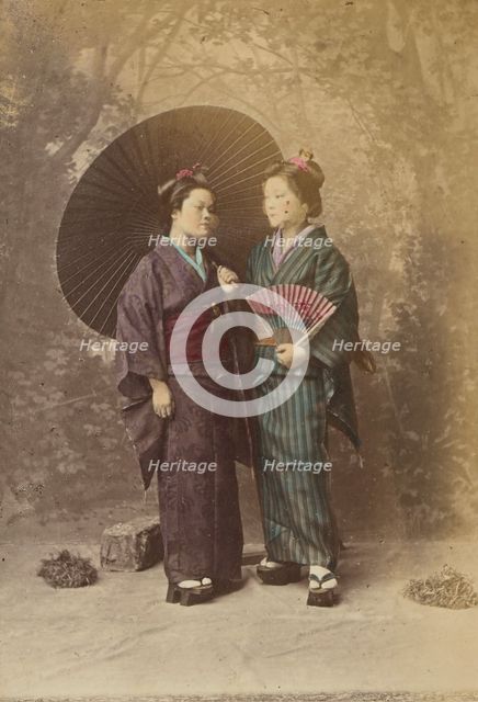 Two Japanese women, 1868-1880. Creator: Felice Beato.