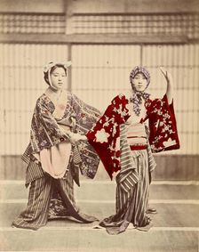 Two Japanese Women in Costume, about 1870-1890. Creator: Unknown