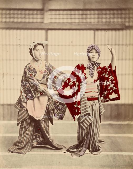 Two Japanese Women in Costume, about 1870-1890. Creator: Unknown.