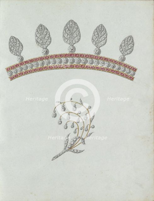 Two jewels, the bottom of which is in the form of a branch, c.1800-c.1810. Creator: Carl Friedrich Bärthel.