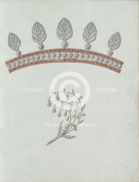 Two jewels, the bottom of which is in the form of a branch, c.1800-c.1810. Creator: Carl Friedrich Bärthel.