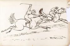 Two Jockeys Riding Horses, 1825-1839. Creator: James Howe