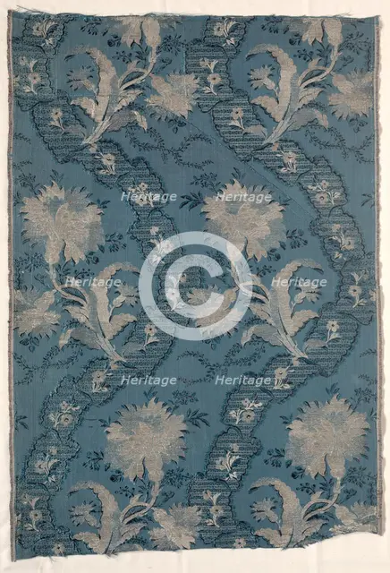 Two Joined Panels of Figured Silk, 1723-1774. Creator: Unknown.