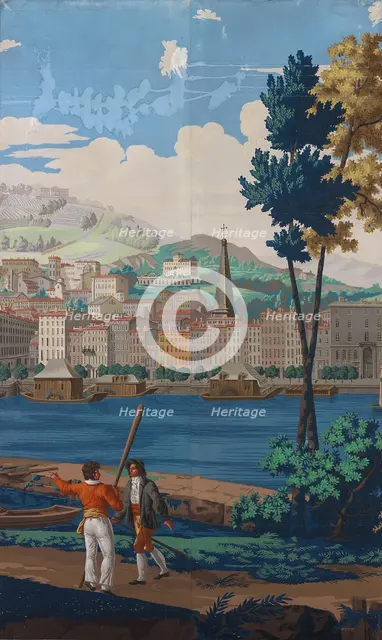 Two Joined Panels: The Views of Lyon, France, First edition, 1821. Creator: Unknown.