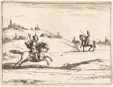 Two Knights, 1628. Creator: Jacques Callot
