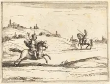 Two Knights, 1628. Creator: Jacques Callot