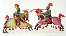 Two knights at a tournament, 1842. Artist: Friedrich Martin von Reibisch