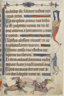 Two knights jousting, 1325-1335. Creator: Unknown