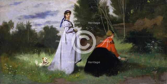 Two ladies in a landscape, 1867. Creator: Feuerbach, Anselm (1829-1880).