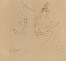 Two Ladies in a Loge, 1886. Creator: Jean Louis Forain