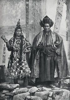 Two lamas of Sikkim in ceremonial dress, 1902. Artist: Johnson & Hoffman