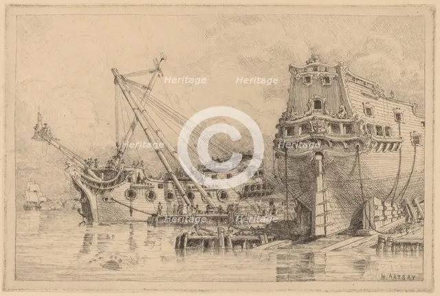 Two Large Ships under Construction. Creator: N. Artsay.