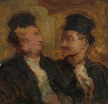 Two Lawyers, c. 1860. Creator: Honore Daumier