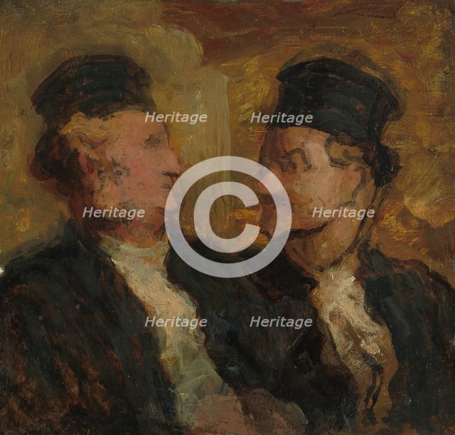 Two Lawyers, c. 1860. Creator: Honore Daumier.