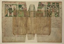 Two Leaves from the Mirror of Human Salvation, late 14th century. Creator: Unknown