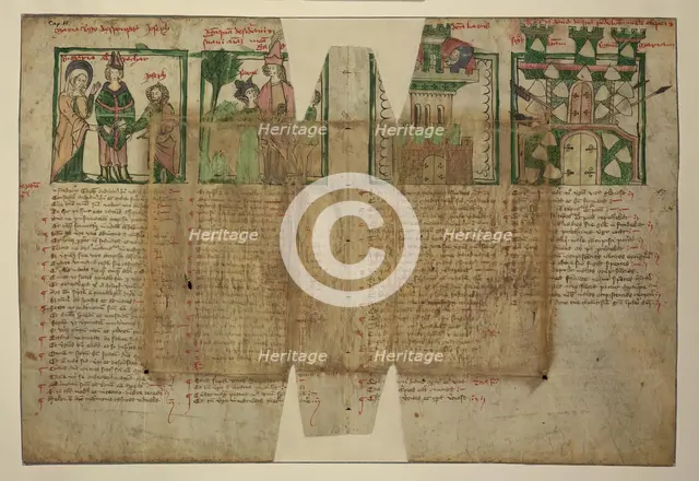 Two Leaves from the Mirror of Human Salvation, late 14th century. Creator: Unknown.