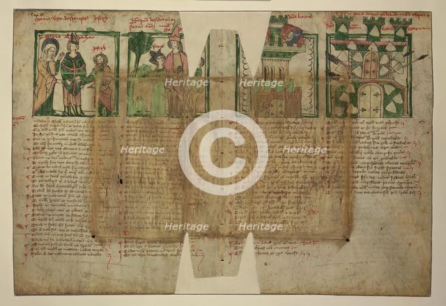 Two Leaves from the Mirror of Human Salvation, late 14th century. Creator: Unknown.