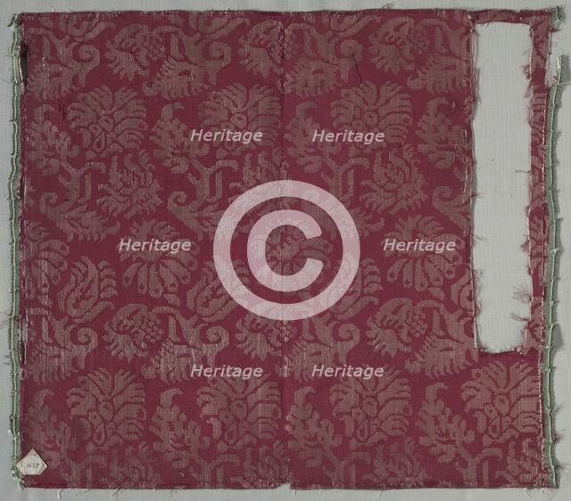 Two Lengths of Silk Damask, 1600s. Creator: Unknown.