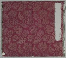 Two Lengths of Silk Damask, 1600s. Creator: Unknown