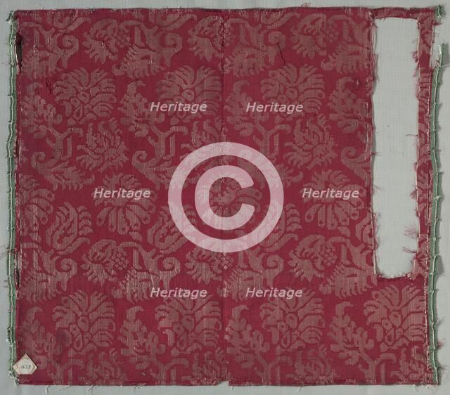 Two Lengths of Silk Damask, 1600s. Creator: Unknown.