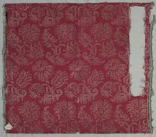 Two Lengths of Silk Damask, 1600s. Creator: Unknown