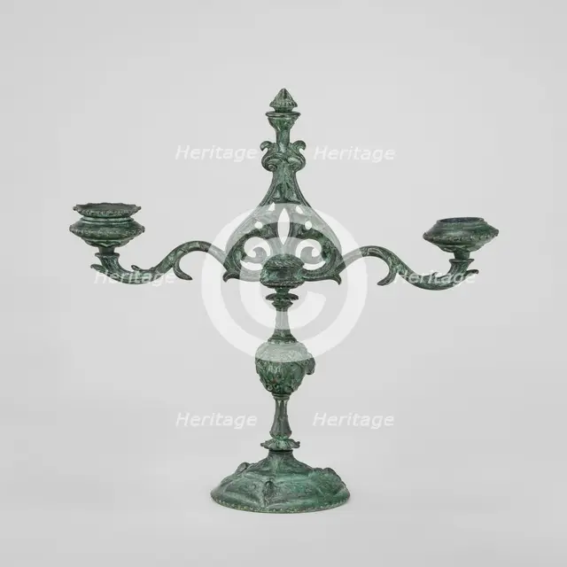 Two Light Candlestick, model n.d., cast c. 1850/1874. Creator: Antoine-Louis Barye.