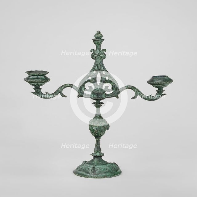 Two Light Candlestick, model n.d., cast c. 1850/1874. Creator: Antoine-Louis Barye.