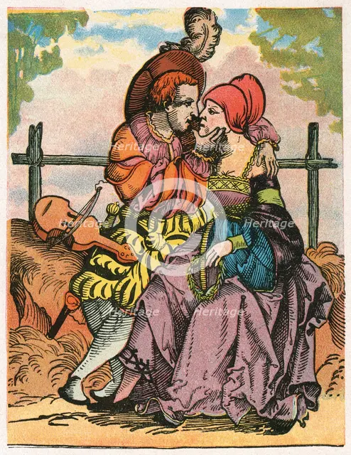 Two lovers, 16th century. Artist: Anon