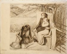 Two Lovers, 1854. Artist: Elizabeth Siddal