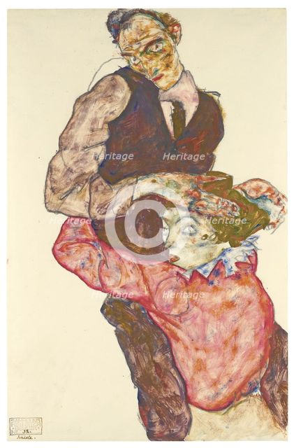 Two lovers (Self Portrait With Wally), 1914-1915. Artist: Schiele, Egon (1890-1918)