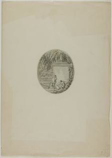 Two Putti by Funerary Monument, n.d. Creator: Unknown