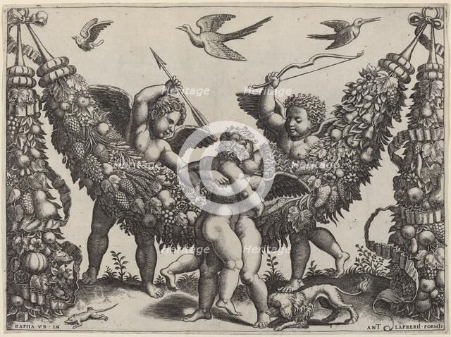 Two Putti...Striking Another Who Is Squeezing a Child. Creator: Master of the Die.