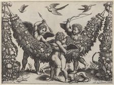 Two Putti...Striking Another Who Is Squeezing a Child. Creator: Master of the Die