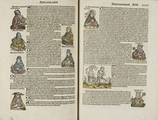 Two pages from the Liber chronicarum, 1493. Creators: Unknown, Michael Wolgemut, Wilhelm Pleydenwurff