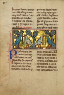 Two Pairs of Doves; De Natura Avium; De Pastoribus et Ovibus, 1277 or after. Creator: Unknown