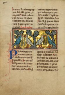 Two Pairs of Doves; De Natura Avium; De Pastoribus et Ovibus, 1277 or after. Creator: Unknown