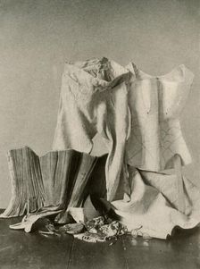 Two pairs of stays; breeches; bead bag; purse and quilted petticot c18th century, (1937). Creator: Unknown
