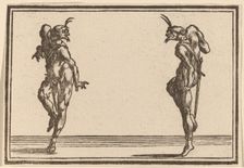 Two Pantaloons Dancing, 1621. Creator: Edouard Eckman