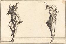 Two Pantaloons Dancing, c. 1617. Creator: Jacques Callot