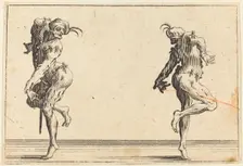 Two Pantaloons Dancing, c. 1622. Creator: Jacques Callot