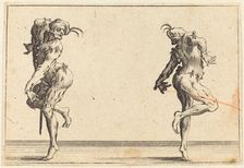 Two Pantaloons Dancing, c. 1622. Creator: Jacques Callot
