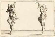 Two Pantaloons Dancing, c. 1622. Creator: Jacques Callot