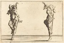 Two Pantaloons Dancing, c. 1622. Creator: Jacques Callot