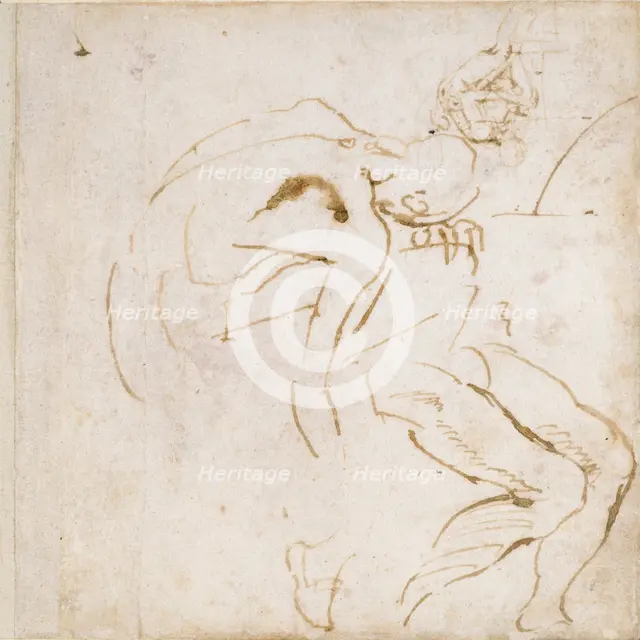 Two partial Figure Studies, c1490-1560. Artist: Michelangelo Buonarroti.