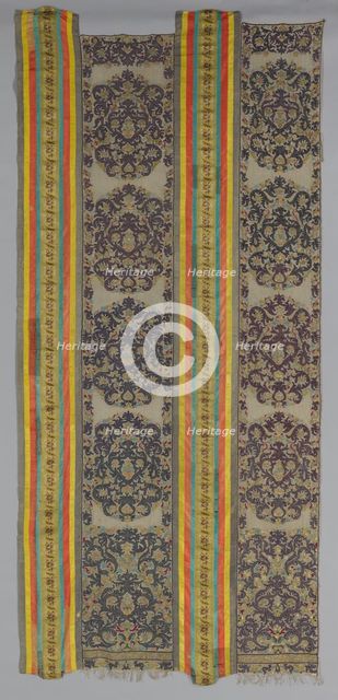 Two Parts of a Curtain, 1700s. Creator: Unknown.