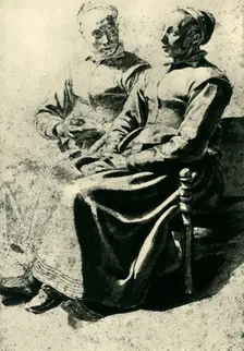 Two peasant women, mid 17th century, (1943). Creator: Mathieu Le Nain
