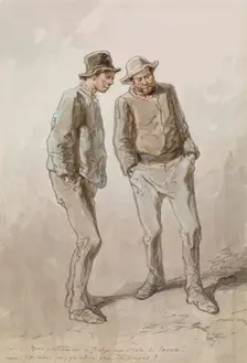 Two Peasants, 1855-1857. Creator: Paul Gavarni